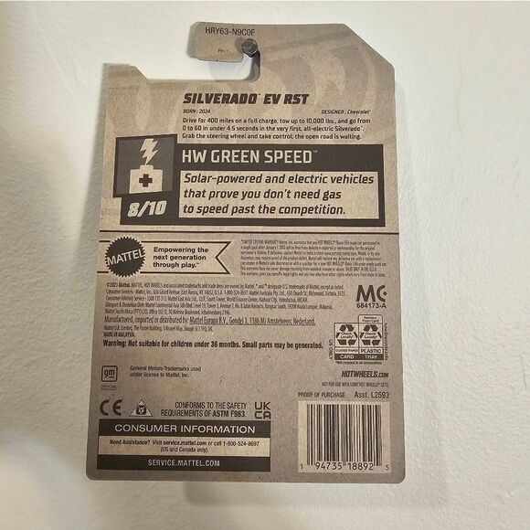 Hot Wheel Chevy Silverado EV RST Truck HW Green Speed Hotwheels Pickup New 2024 - Picture 7 of 7